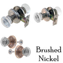Round Glass Doorknob Set with Detailed Rosette