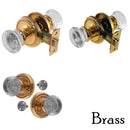 Round Glass Doorknob Set with Detailed Rosette