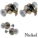 Round Glass Doorknob Set with Detailed Rosette