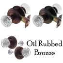 Round Glass Doorknob Set with Detailed Rosette