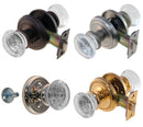 Round Glass Doorknob Set with Detailed Rosette