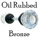 Fluted Glass Door Knob Pair