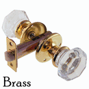 Octagonal Glass Doorknob Set with Small Rosette