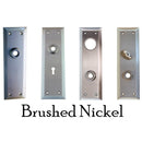 Large Heavy Duty Door Knob Trim Plate Forged Brass, Beveled Edge, 2-1/2" x 8", Multiple Function and Finish Options