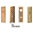 Large Heavy Duty Door Knob Trim Plate Forged Brass, Beveled Edge, 2-1/2" x 8", Multiple Function and Finish Options