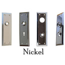 Large Heavy Duty Door Knob Trim Plate Forged Brass, Beveled Edge, 2-1/2" x 8", Multiple Function and Finish Options