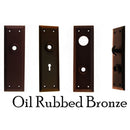 Large Heavy Duty Door Knob Trim Plate Forged Brass, Beveled Edge, 2-1/2" x 8", Multiple Function and Finish Options