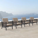 Aluminum Deep Seating Rocking Club Chairs in Antique Copper (set of 4)