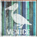 Venice Pelican Blue Boards | Wall Art Print on Real Wood