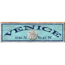 Venice Sand Dollar Blue Latitude Longitude | Wall Art Print on Real Wood