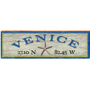 Venice Starfish Blue/Yellow Latitude Longitude | Wall Art Print on Real Wood