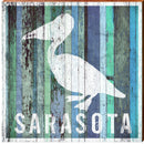 Sarasota Pelican Blue | Wall Art Print on Real Wood