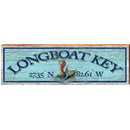 Longboat Key Mermaid Blue Latitude Longitude | Wall Art Print on Real Wood
