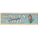 Sarasota Salty Girl Mermaid Coastal Blue | Wall Art Print on Real Wood