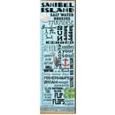Sanibel Island Blue Word Collage | Wall Art Print on Real Wood