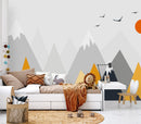 Modish Multicolored Mountains Wallpaper