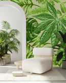 Green Exotic Leaves Wallpaper