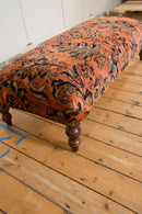 Vintage Persian Rug Ottoman Coffee Table
