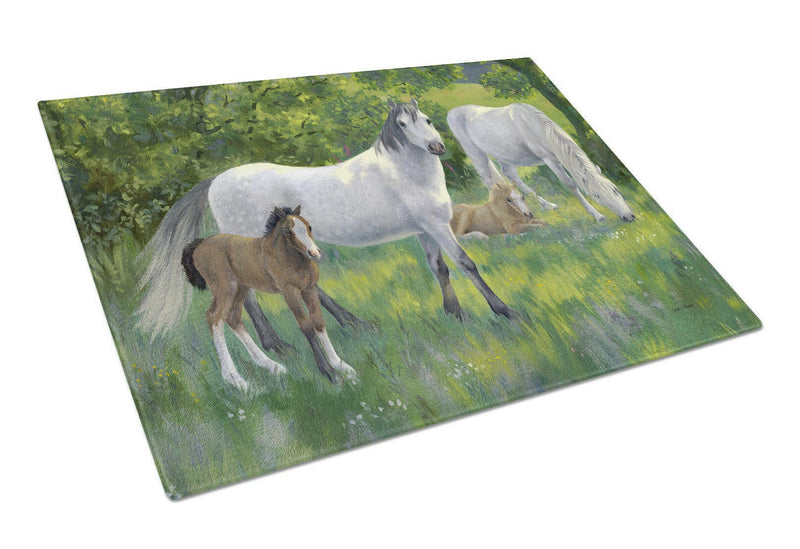 Group of Horses Glass Cutting Board Large ASA2195LCB