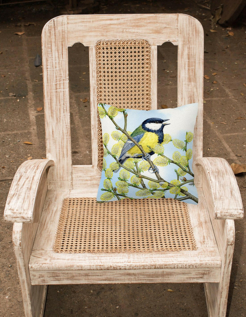 Eurasian Blue Tit by Sarah Adams Canvas Decorative Pillow ASAD0777PW1414