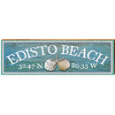 Edisto Beach Triple Shells Water Latitude Longitude ASH2 | Wall Art Print on Real Wood