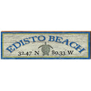 Edisto Beach, South Carolina Sea Turtle Latitude Longitude Wooden Sign | Wall Art Print on Real Wood
