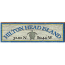 Hilton Head Island, South Carolina Sea Turtle Latitude Longitude Wooden Sign | Wall Art Print on Real Wood