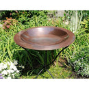 24-inch Diameter Round Copper Plated Brass Large Bird Bath Rimmed Bowl Birdbath