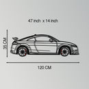 Audi TT Metal Car Wall Art with Rotating Wheels - Iconic Sports Coupe Silhouette Decor - Interactive Automotive Wall Art- KAFMEKA099