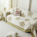 Charming French Country Floral Basket Sofa Throw Cover Rustic Farmhouse-Style Couch Cover Blankets