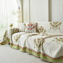 Charming French Country Floral Basket Sofa Throw Cover Rustic Farmhouse-Style Couch Cover Blankets
