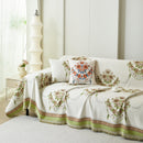 Charming French Country Floral Basket Sofa Throw Cover Rustic Farmhouse-Style Couch Cover Blankets
