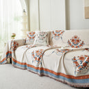 Charming French Country Floral Basket Sofa Throw Cover Rustic Farmhouse-Style Couch Cover Blankets