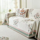 Charming French Country Floral Basket Sofa Throw Cover Rustic Farmhouse-Style Couch Cover Blankets