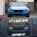 Your Personalized Neon Car Silhouette Front View