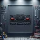 Aventador SJ Oper Door Back View Metal Neon Car Wall Art - MTN0227