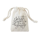 A Sweet Ending to a New Beginning Cotton Canvas Wedding Favor Bags, 6-Pack
