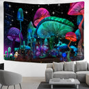 Psychedelic rainbow cartoon planet mushroom tapestry bedroom wall art