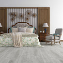 WPC Vinyl Rigid Core 9" Width 60" RL 8.5mm Thick, 1.5mm IXPE, Abstract Silver, Romulus Floors - Mazzia Collection