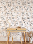 Abstract Line Face Wallpaper - Bohemian Woman Face Wallpaper