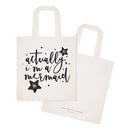 Actually, I'm a Mermaid Cotton Canvas Tote Bag