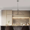DecorBites™ Art Line LED Chandelier Black Iron Pendant Light for Dining Kitchen Bar