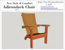 Classic Adirondack Chair, New Comfort Design 3-D Plans