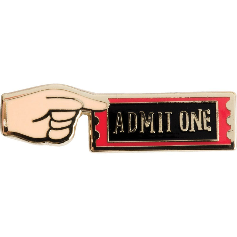 "Admit One" Carnival Ticket Enamel Pin on Gift Card