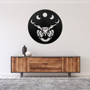 Moon Owl Metal Wall Art – Celestial Bird Night Sky Nature Home Decor