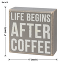 After Coffee Box Sign Set | Wall Desk Display Gift Set | 4" x 4" | Gift for Her