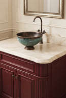 Aged Copper Bathroom Sink with Faucet