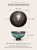 Aged Copper Bathroom Sink with Faucet