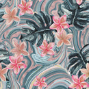 Contemporary Pink Exotic Flowers Wallpaper Smart