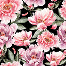 Voguish Dark Wallpaper with Pink Flowers Smart